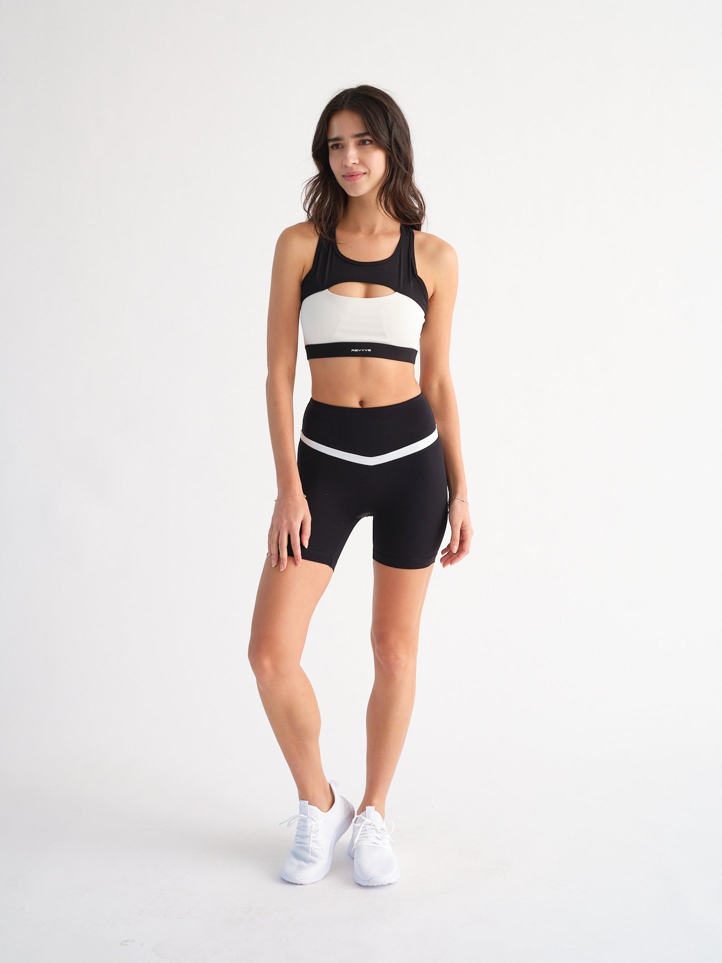 Black/White High-Waisted Shorts