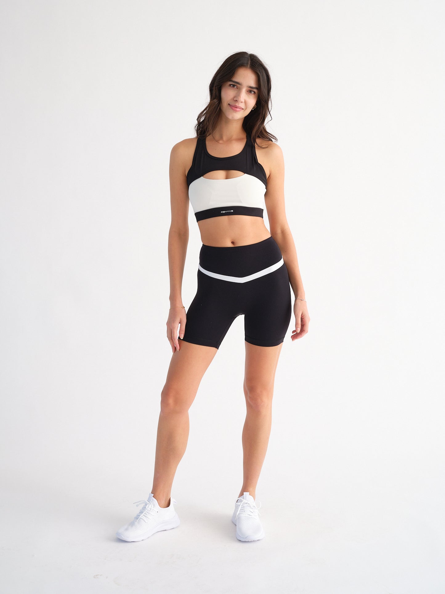 Black/White High-Waisted Shorts