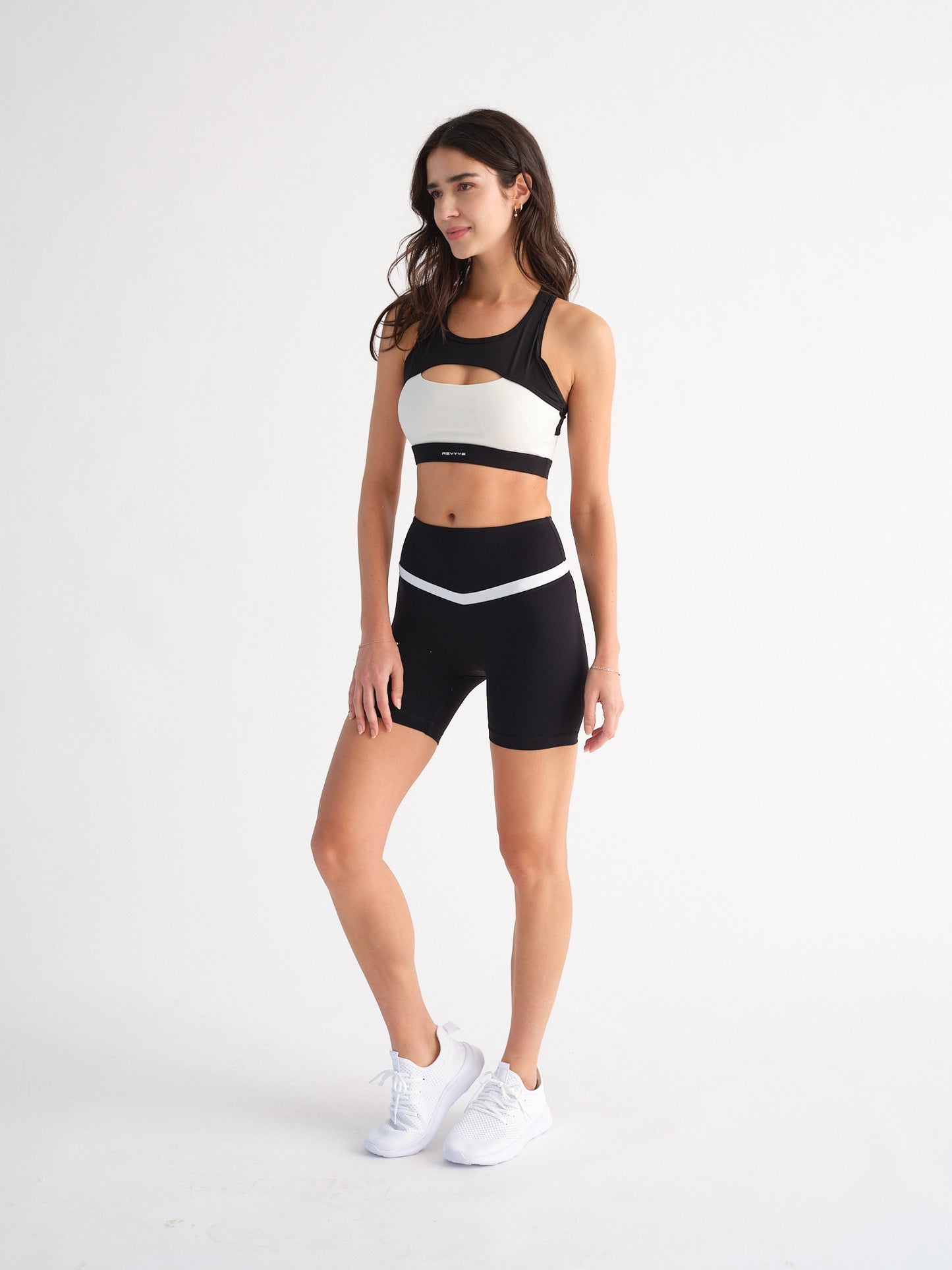 Black/White High-Waisted Shorts