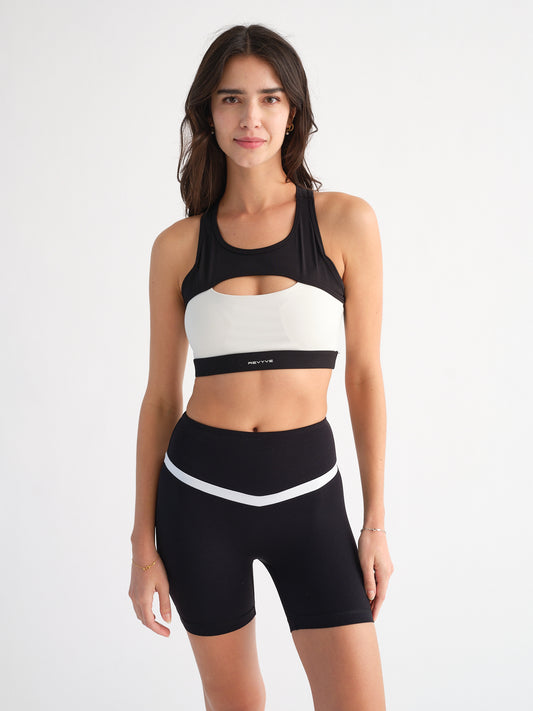 Black/White High-Waisted Shorts