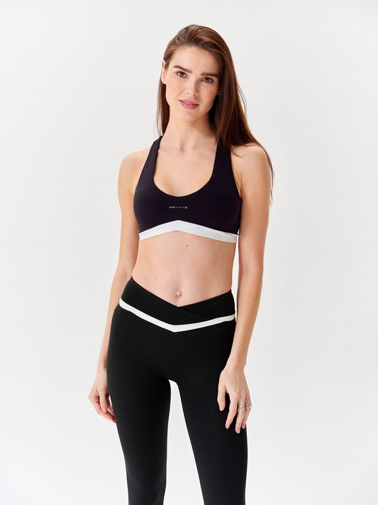 Black/White Scoop Bra