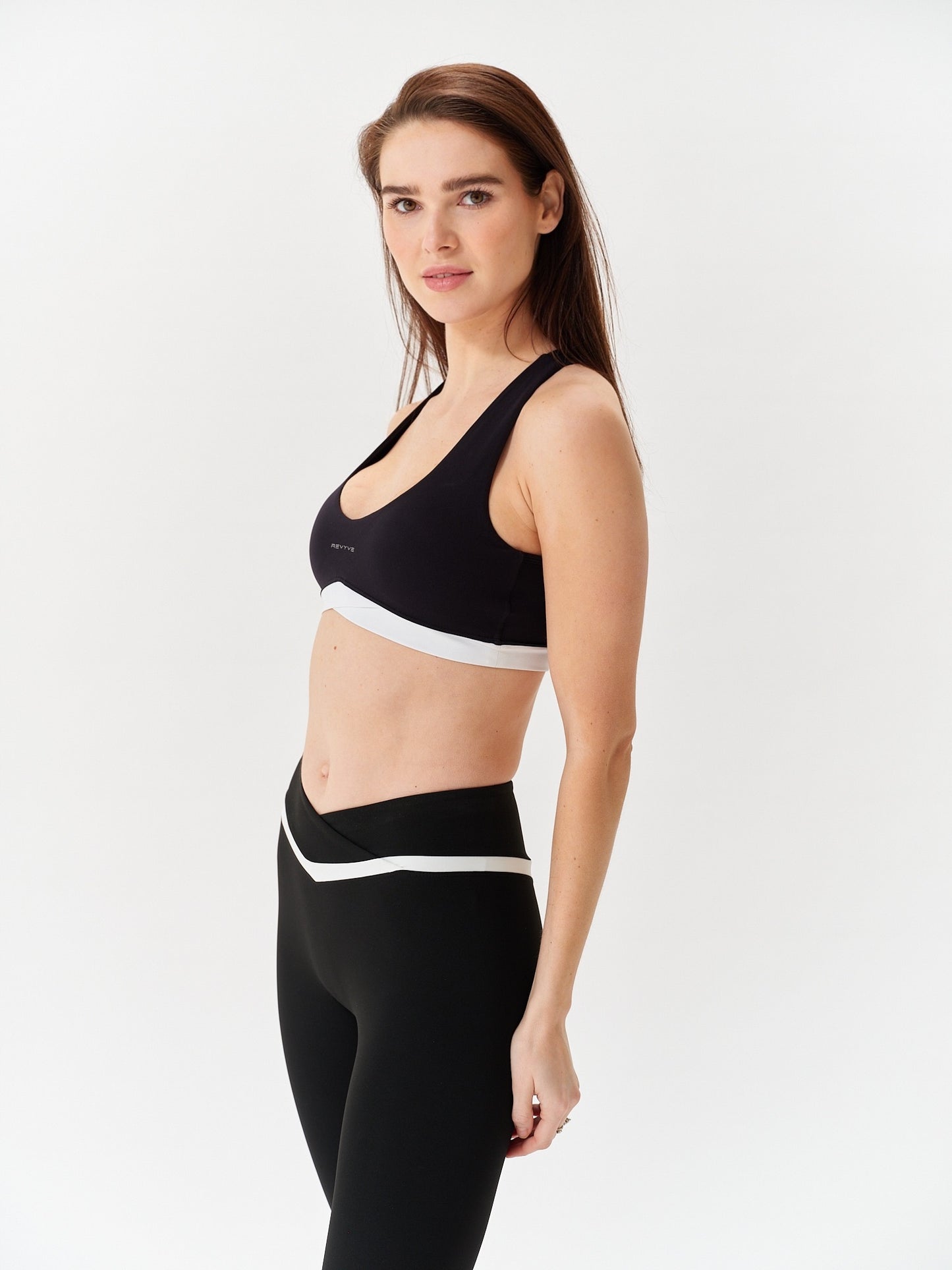 Black/White Scoop Bra