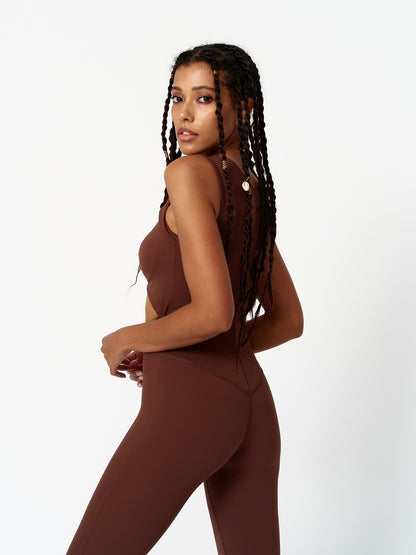 Revyve Peek-a-Boo Cutout Jumpsuit Espressò