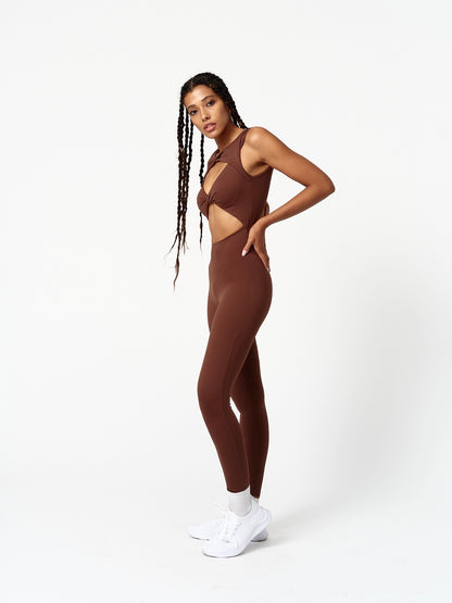 Revyve Peek-a-Boo Cutout Jumpsuit Espressò