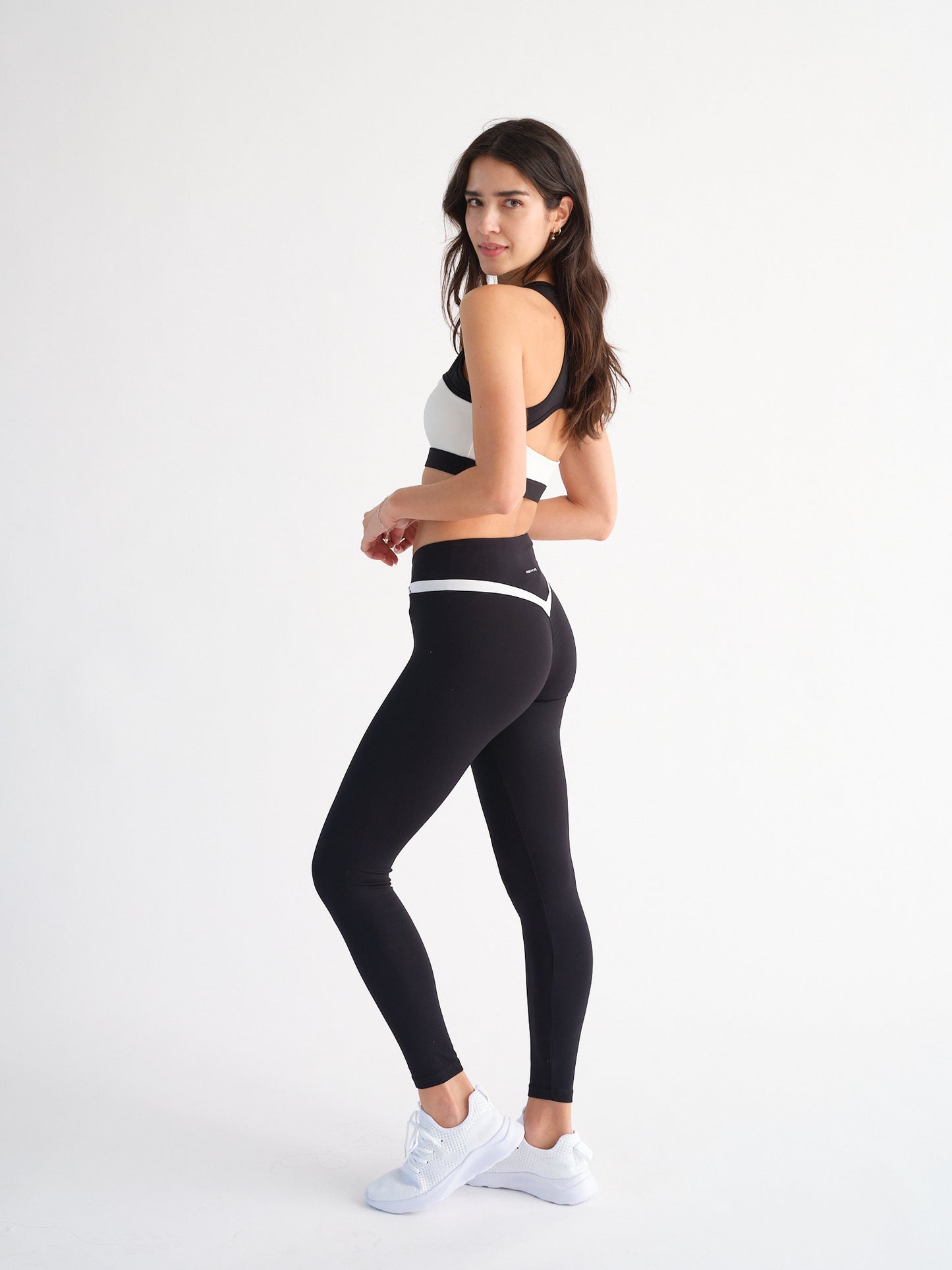 Signature V-Sculpt Black/White Leggings