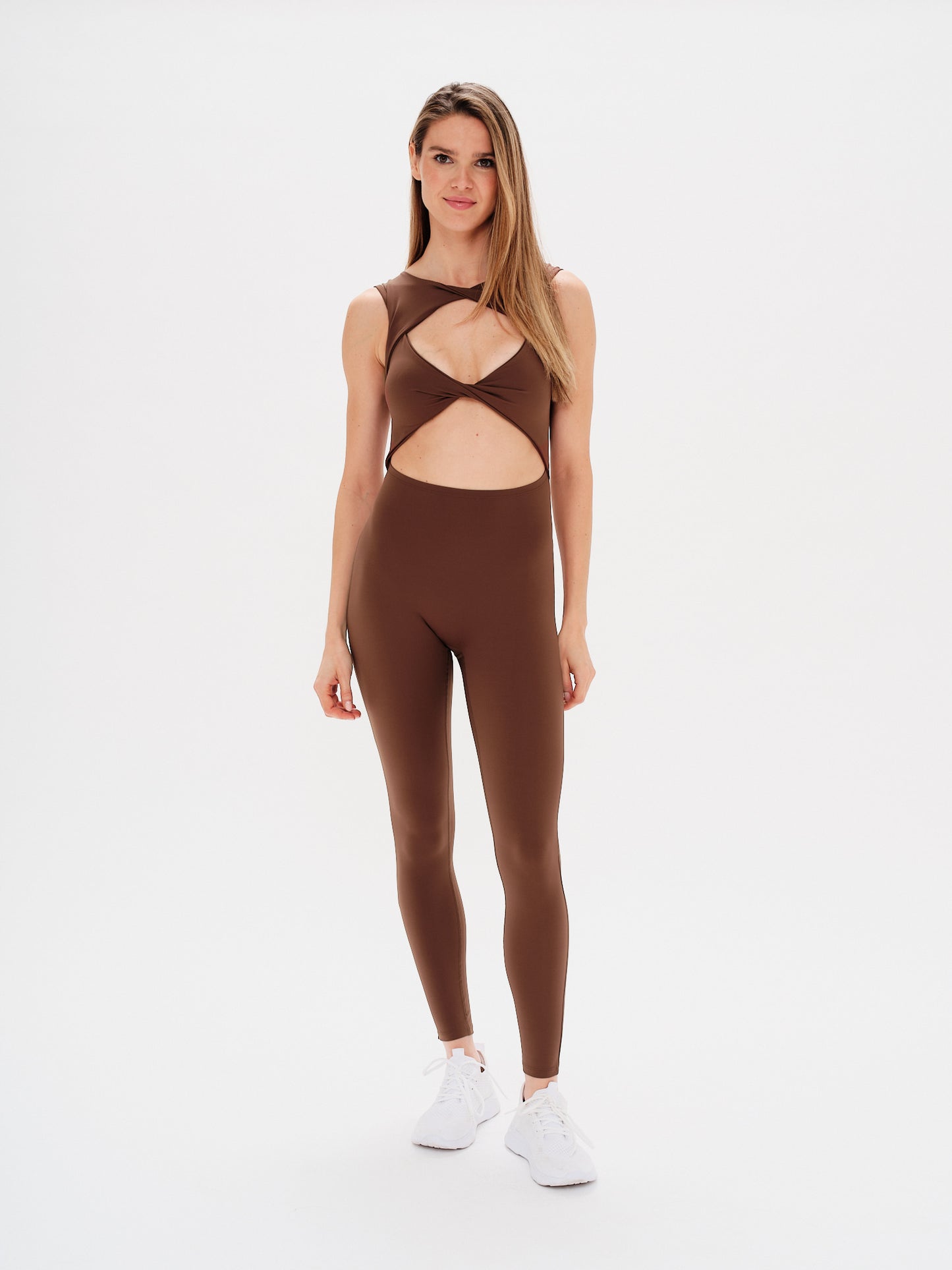 Revyve Peek-a-Boo Cutout Jumpsuit Espressò