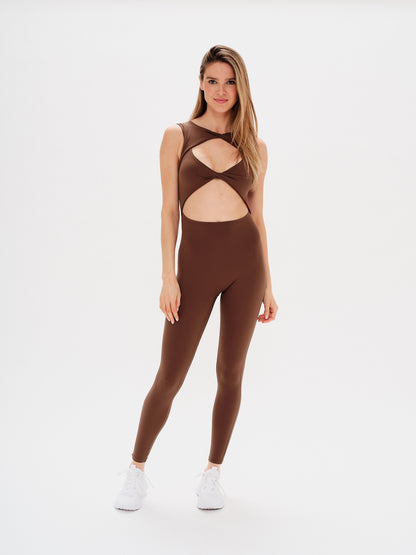 Revyve Peek-a-Boo Cutout Jumpsuit Espressò