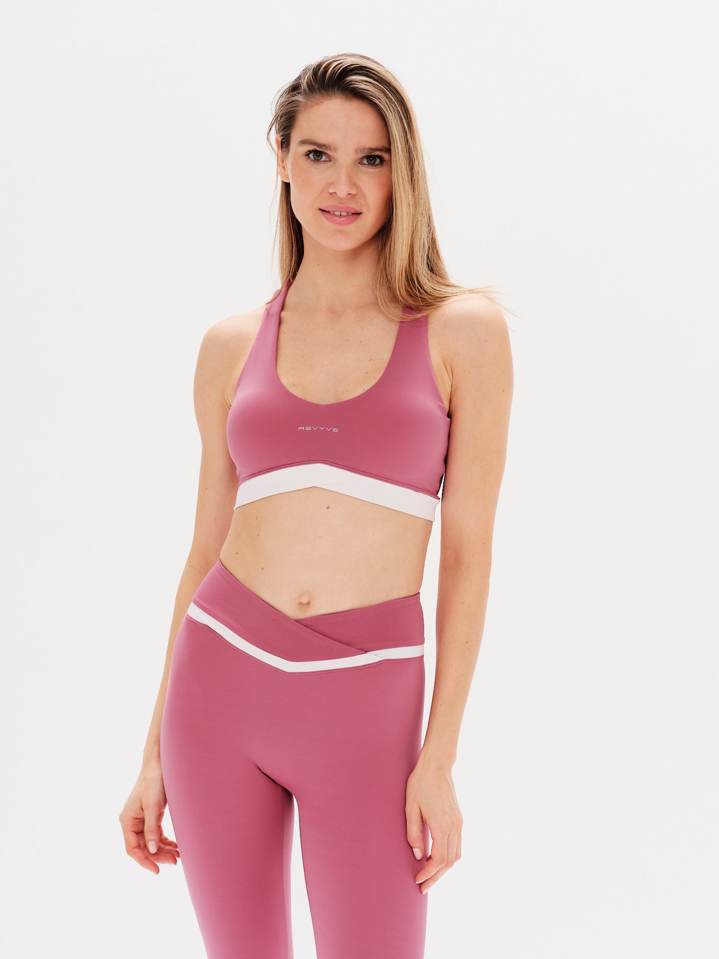 Pink/White Scoop Bra