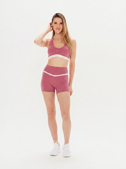 Pink/White High-Waisted Shorts